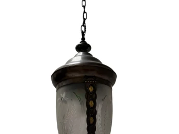 Art Nouveau Patinated Brass Hall Lantern, 1900s